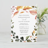 Autumn Leaves Wedding Kaart (Staand voorkant)