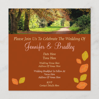 Autumn Leaves Wedding Kaart