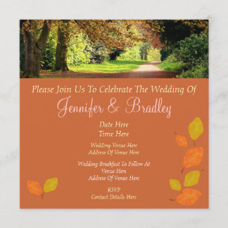 Autumn Leaves Wedding Kaart
