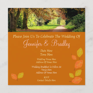 Autumn Leaves Wedding Kaart
