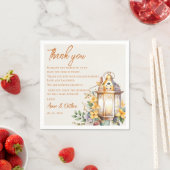 Autumn Leaves Wedding Receptie Bedankt Bericht Servet (Insitu)