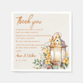 Autumn Leaves Wedding Receptie Bedankt Bericht Servet (Voorkant)