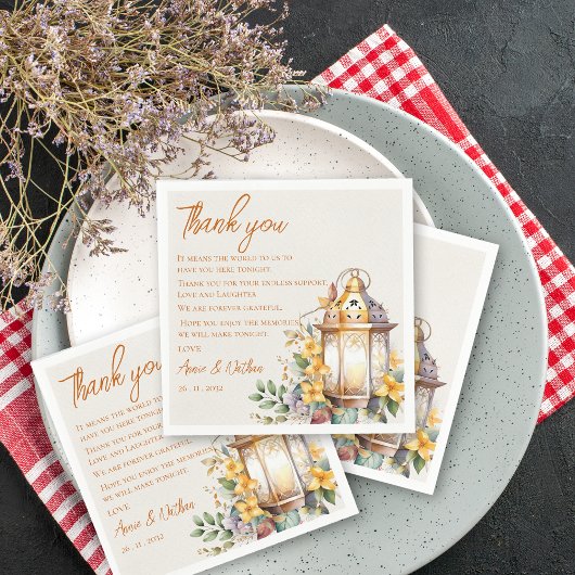 Autumn Leaves Wedding Receptie Bedankt Bericht Servet