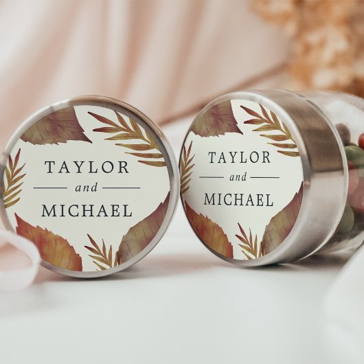 Autumn Leaves Wedding Ronde Sticker