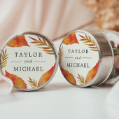 Autumn Leaves Wedding Ronde Sticker
