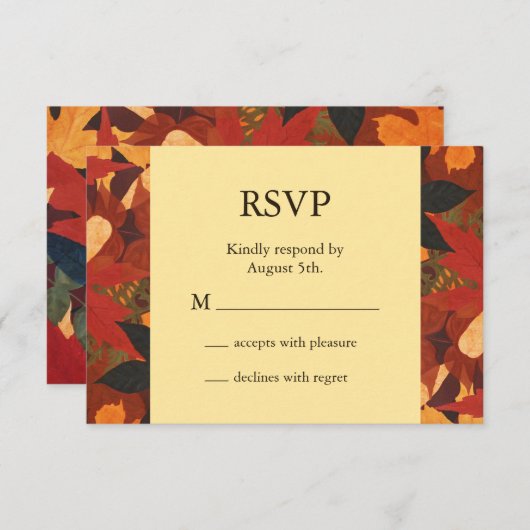 Autumn Leaves Wedding RSVP (Voorkant / Achterkant)
