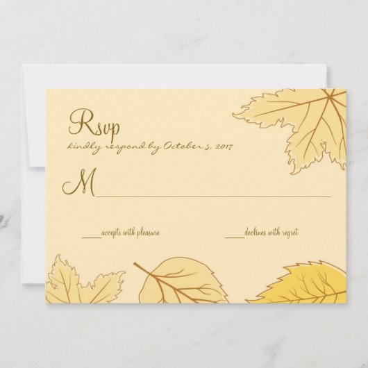 Autumn Leaves Wedding RSVP-kaarten Kaart (Voorkant)