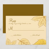 Autumn Leaves Wedding RSVP-kaarten Kaart (Voorkant / Achterkant)