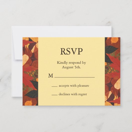 Autumn Leaves Wedding RSVP Kaartje (Voorkant)