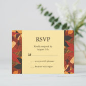 Autumn Leaves Wedding RSVP Kaartje (Staand voorkant)