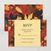 Autumn Leaves Wedding RSVP Kaartje (Voorkant / Achterkant)