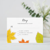 Autumn Leaves Wedding RSVP Kaartje (Staand voorkant)