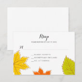 Autumn Leaves Wedding RSVP Kaartje (Voorkant / Achterkant)