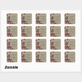 Autumn Leaves Wedding Vierkante Sticker (Vel)
