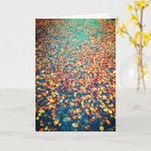 Autumn Leaves Wet Forest Path Kaart (Gele Bloem)