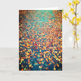 Autumn Leaves Wet Forest Path Kaart