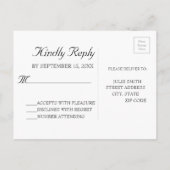 Autumn Leaves White Picket Fence Wedding RSVP Uitnodiging Briefkaart (Achterkant)