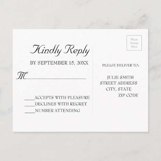 Autumn Leaves White Picket Fence Wedding RSVP Uitnodiging Briefkaart (Achterkant)