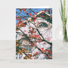 "Autumn Leaves with Blue Sky" Blank Wenskaart Kaart