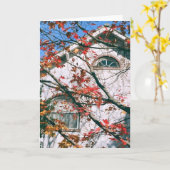 "Autumn Leaves with Blue Sky" Blank Wenskaart Kaart (Gele Bloem)