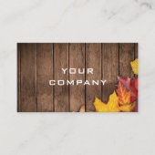 Autumn Leaves Wooden Board Uw Visitekaartje (Voorkant)