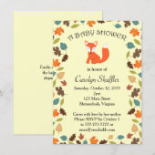 Autumn Leaves Woodland Fox Baby shower Kaart (Voorkant / Achterkant)