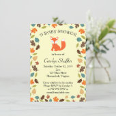 Autumn Leaves Woodland Fox Baby shower Kaart (Staand voorkant)