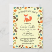 Autumn Leaves Woodland Fox Baby shower Kaart (Voorkant)