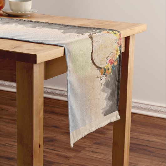 Autumn Leaves Wreath Forest Fog Lange Tafelloper (Voorbeeld)