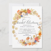 Autumn Leaves Wreath Vrijgezellenfeest Luncheon Kaart (Voorkant)