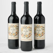 Autumn Leaves Wreatwine Label Wijn Etiket (Flessen)