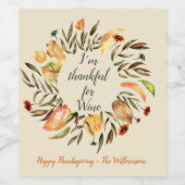 Autumn Leaves Wreatwine Label Wijn Etiket (Enkel label)