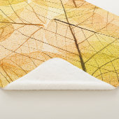 Autumn Leaves yellow en oranje Background - trans Sherpa Deken (3/4)
