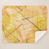 Autumn Leaves yellow en oranje Background - trans Sherpa Deken (Voorkant (horizontaal))