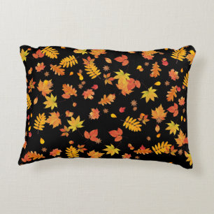 Autumn Leaves (zwart) Accent Kussen