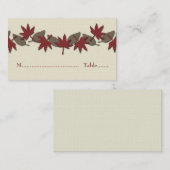 Autumn leest Border Place Card (rood/bruin) Plaatskaartje (Voorkant / Achterkant)