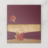 Autumn leest FAUX Burlap Folded Place Card - Wine Plaatskaartje (Buitenkant ongevouwen)