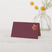 Autumn leest FAUX Burlap Folded Place Card - Wine Plaatskaartje (Achterkant)