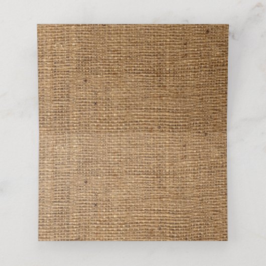 Autumn leest FAUX Burlap Folded Place Card - Wine Plaatskaartje (Binnenkant ongevouwen)