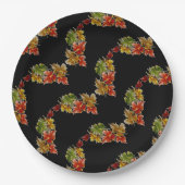 Autumn leest zwarte Borden van het patroon Papieren Bordje (Voorkant)