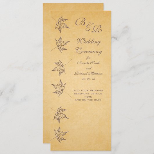  AUTUMN LEIDINGSPROGRAMMA PROGRAMMAKAART (Voorkant / Achterkant)