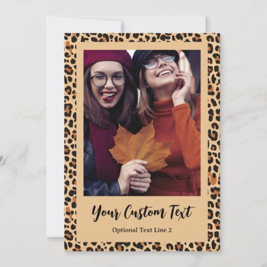 Autumn Leopard Print met aangepaste foto Aankondiging (Voorkant)