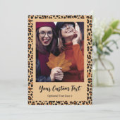 Autumn Leopard Print met aangepaste foto Aankondiging (Staand voorkant)