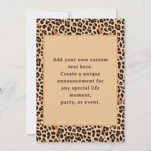 Autumn Leopard Print met aangepaste foto Aankondiging (Achterkant)