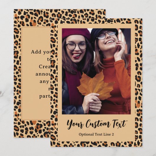 Autumn Leopard Print met aangepaste foto Aankondiging (Voorkant / Achterkant)
