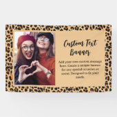 Autumn Leopard Print met aangepaste foto Spandoek (Horizontaal)