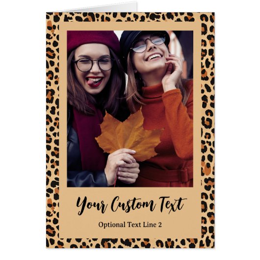 Autumn Leopard Print met aangepaste fotokaart (Voorkant)