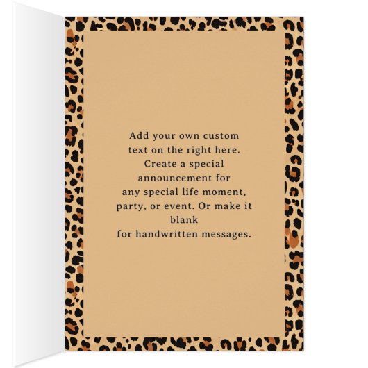 Autumn Leopard Print met aangepaste fotokaart (Binnen (Rechts))
