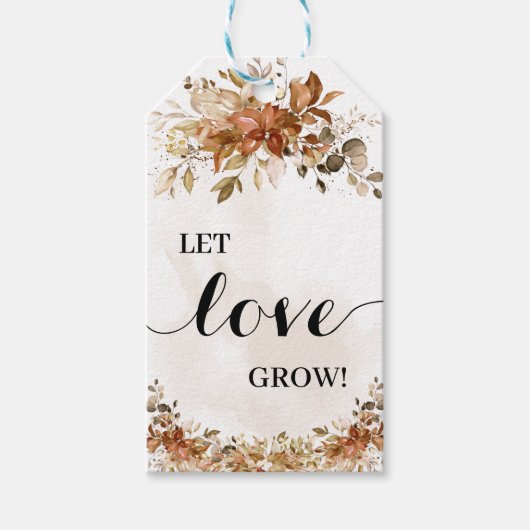 Autumn Let Love Grow Plant Gift Herfst Eucalyptus Cadeaulabel (Voorkant)