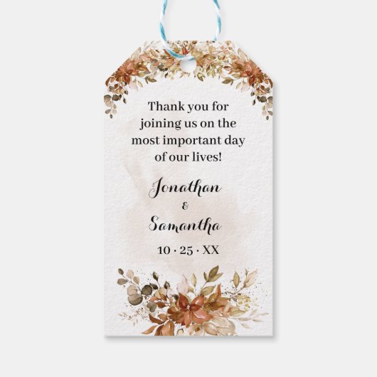 Autumn Let Love Grow Plant Gift Herfst Eucalyptus Cadeaulabel (Achterkant)